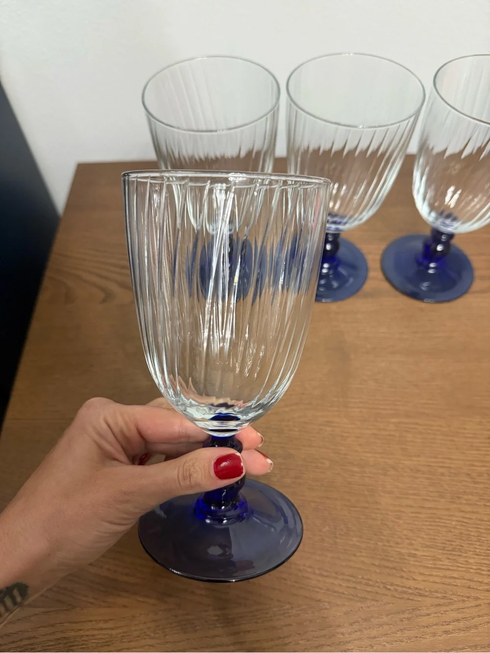 Portieux Palmyre Cobalt Iced Tea Glasses Set of 4